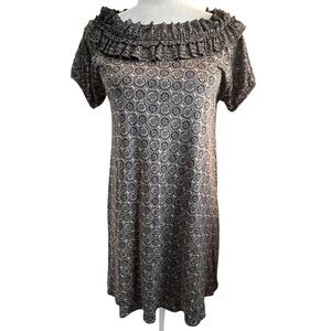 Etro Silk Ruffled Geometric Pattern Mini Swing Dress 6